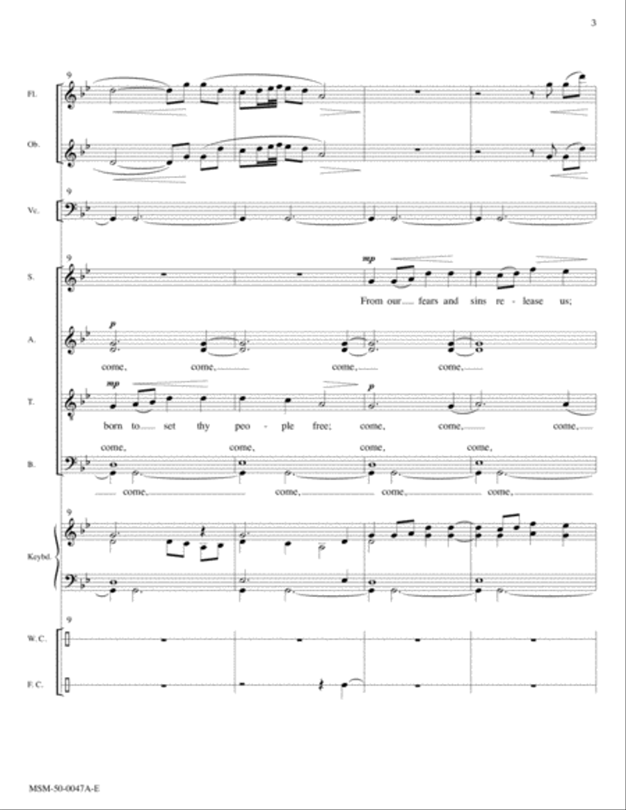 Come, Thou Long-Expected Jesus Choir scores gallery preview page 3