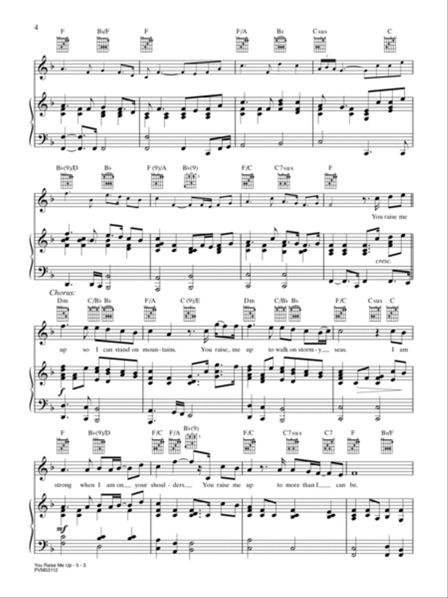 You Raise Me Up You Raise Me Up Piano, Vocal, Guitar scores gallery preview page 3