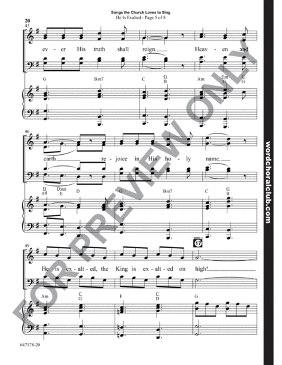 Songs the Church Loves to Sing - Choral Book 4-Part scores gallery preview page 21