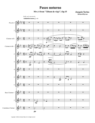 Paseo noturno (Clarinet Choir + 2 Piccolos)