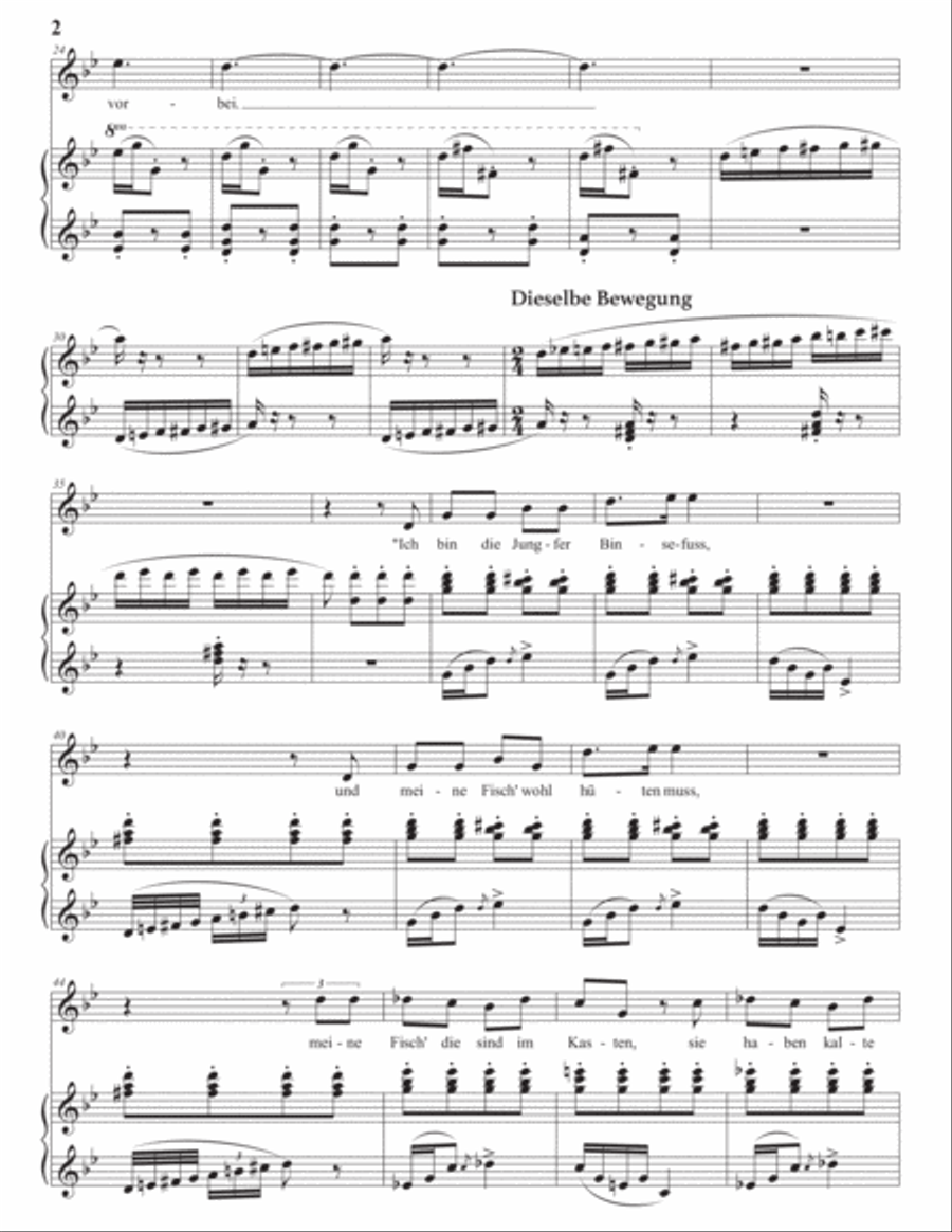 WOLF: Nixe Binsefuss (transposed to G minor) Voice scores gallery preview page 3