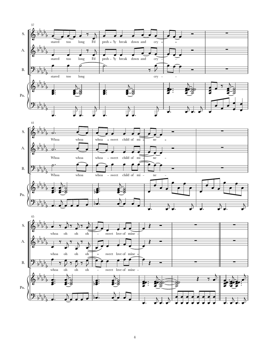 Sweet Child O' Mine 3-Part scores gallery preview page 4
