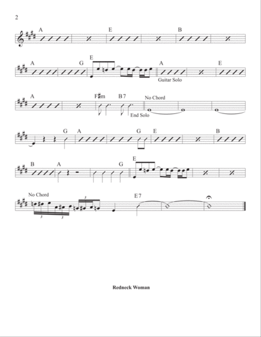 Redneck Woman Piano, Vocal, Guitar scores gallery preview page 2
