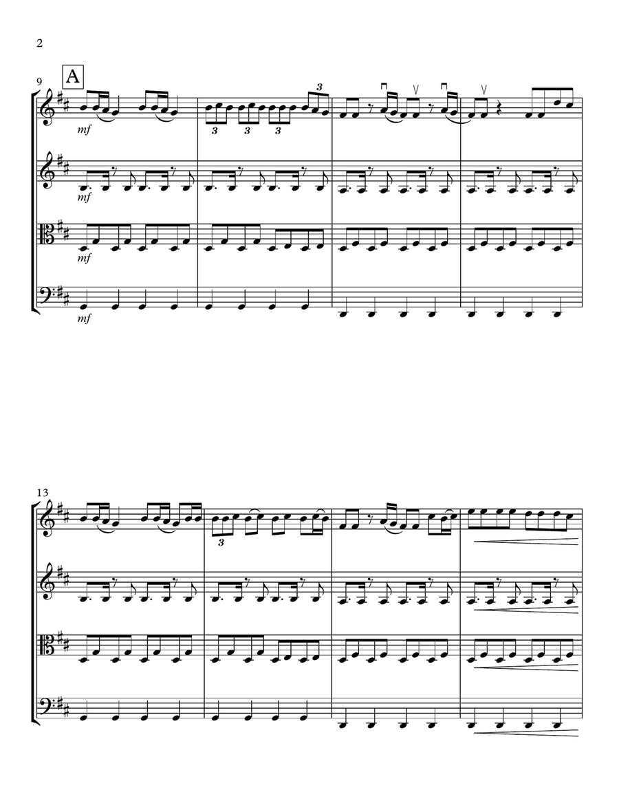 Calm Down String Quartet scores gallery preview page 2