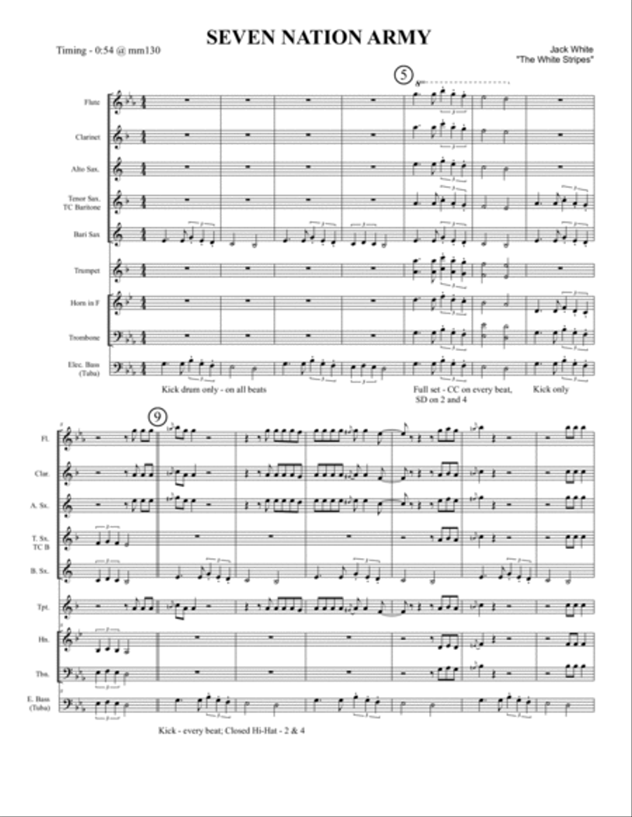 Seven Nation Army Jazz Ensemble scores gallery preview page 3