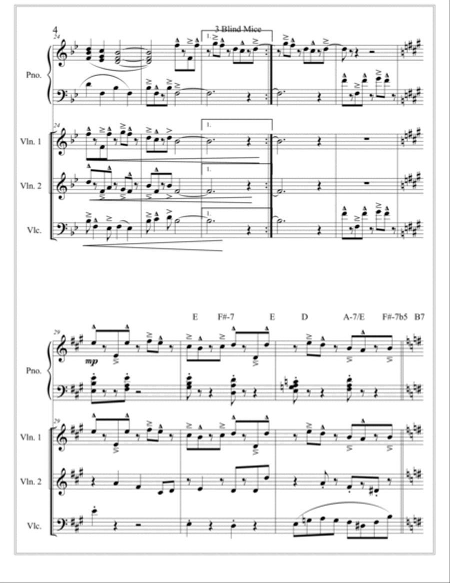 Three Blind Mice + 1 Piano Trio scores gallery preview page 4