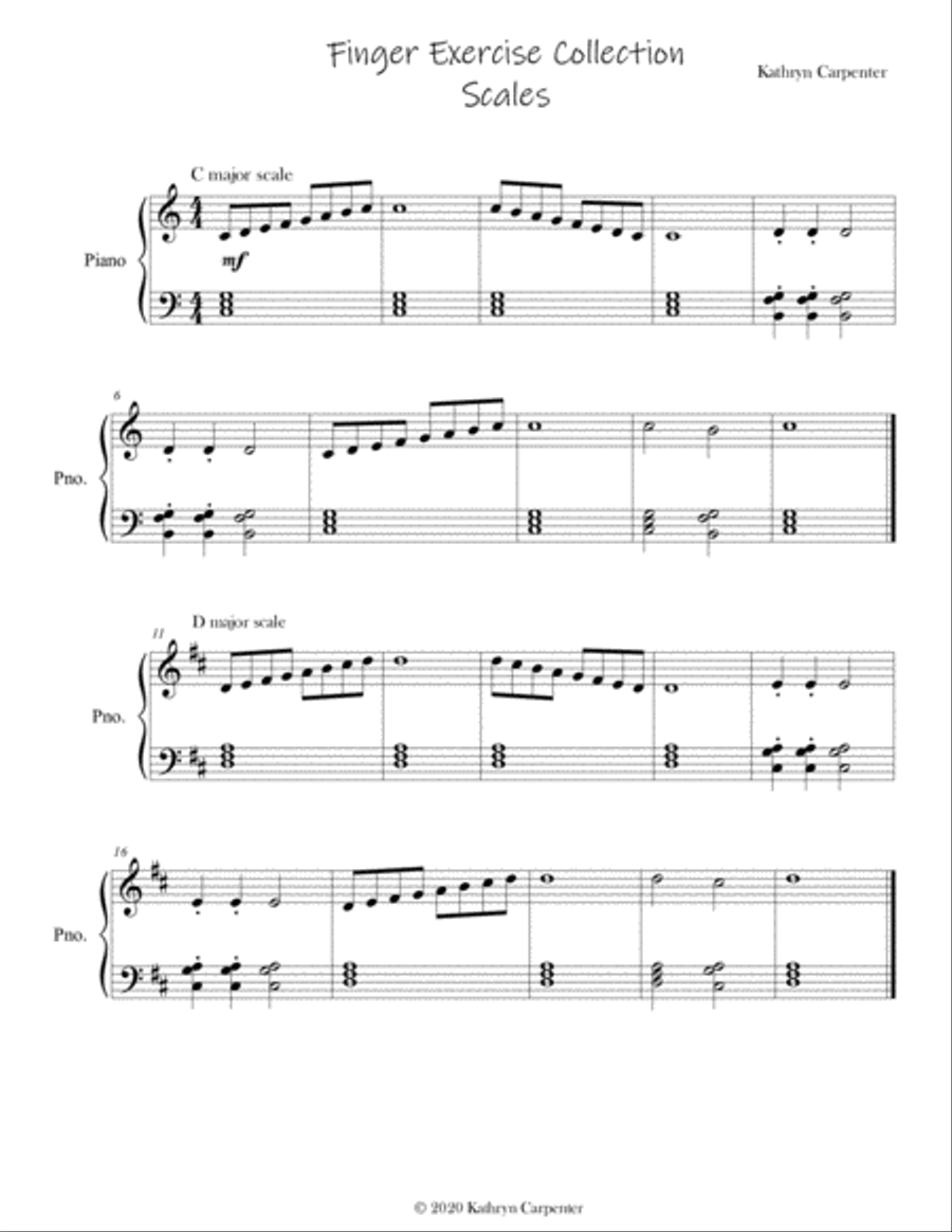 Finger Exercise Collection (Scales) Piano Method scores gallery preview page 1