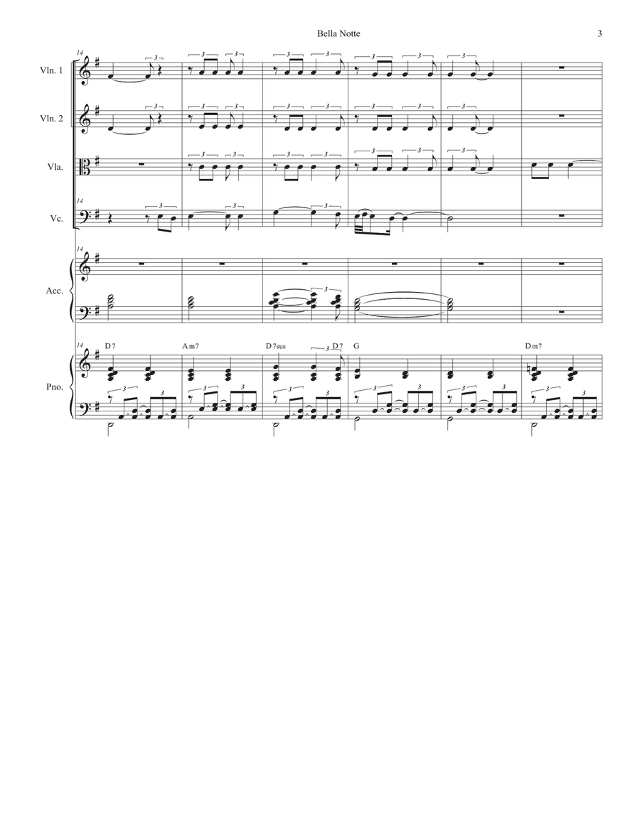 Bella Notte Bella Notte String Quartet scores gallery preview page 3
