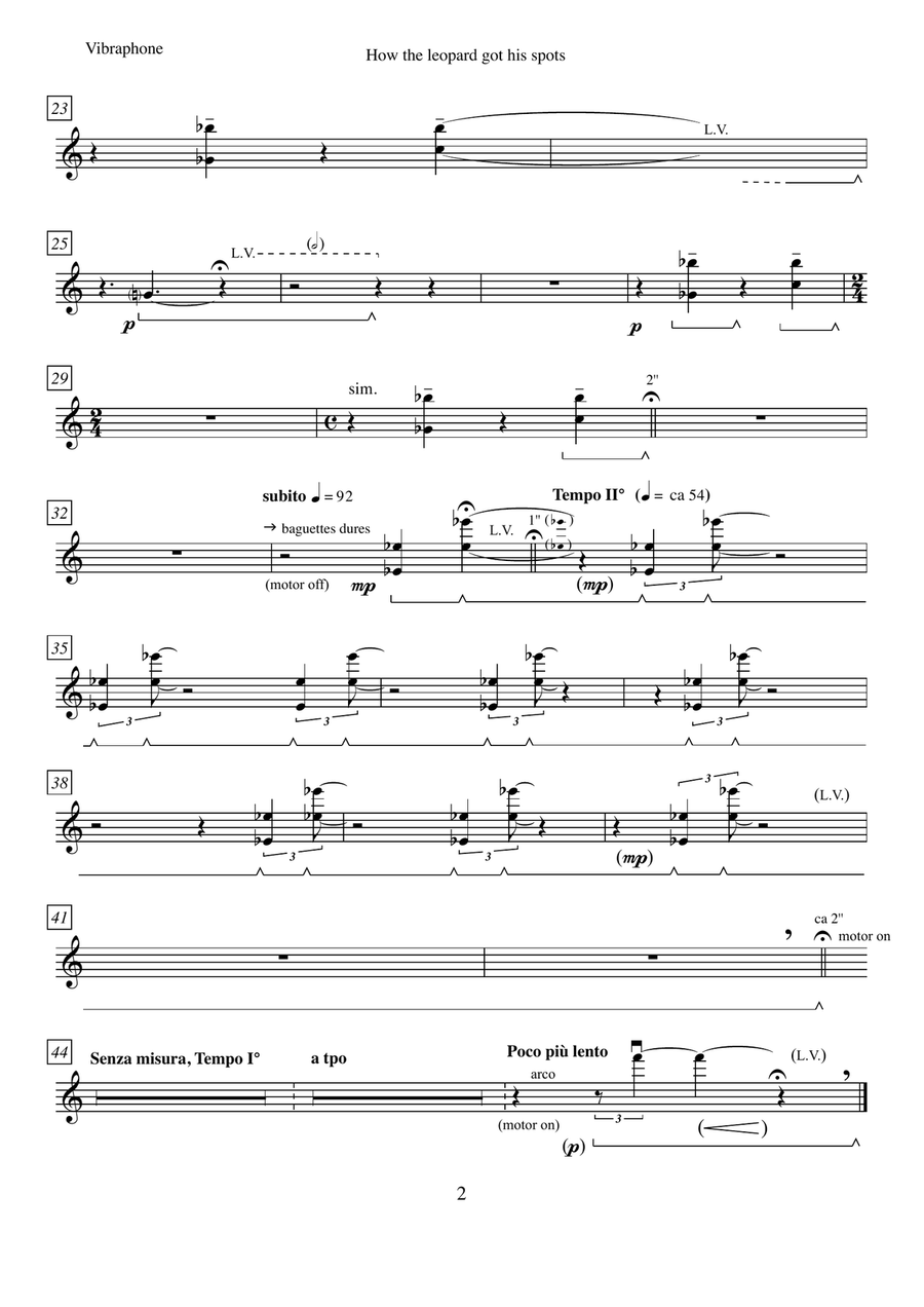 Just so Pieces - How the Leopard got his Spots, Op.18b - set of parts