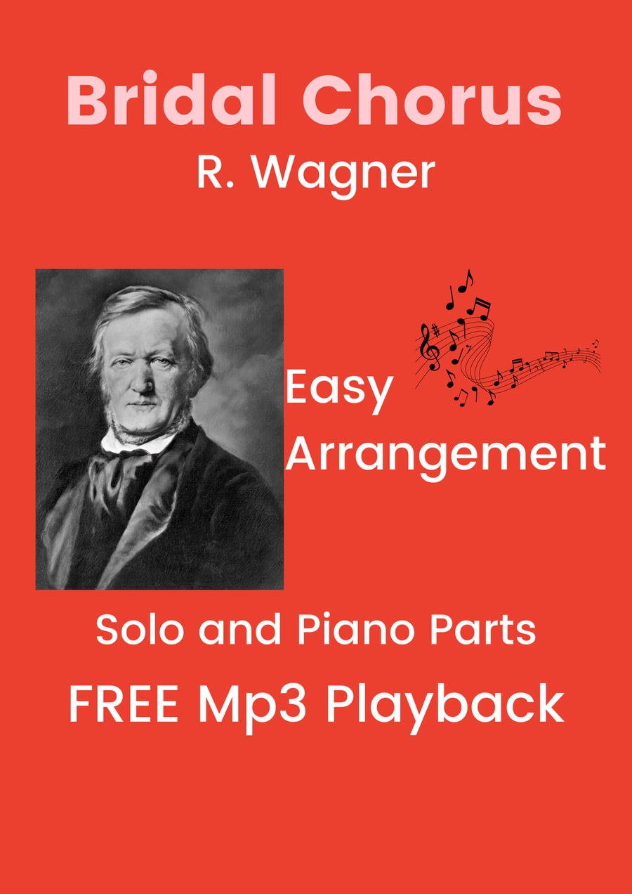 Wedding March Bridal Chorus - FREE Mp3 Playback + Solo and Piano Parts Piano Accompaniment scores gallery preview page 1