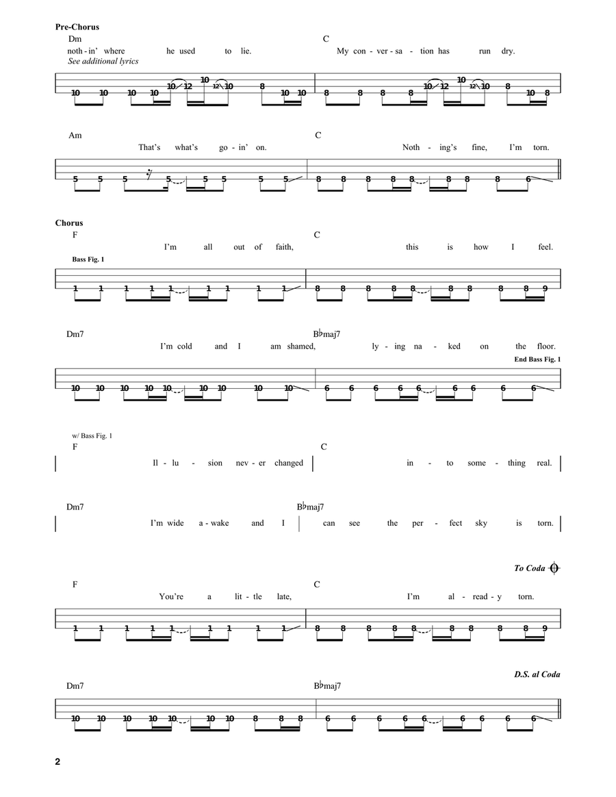 Torn Torn Bass Guitar scores gallery preview page 2