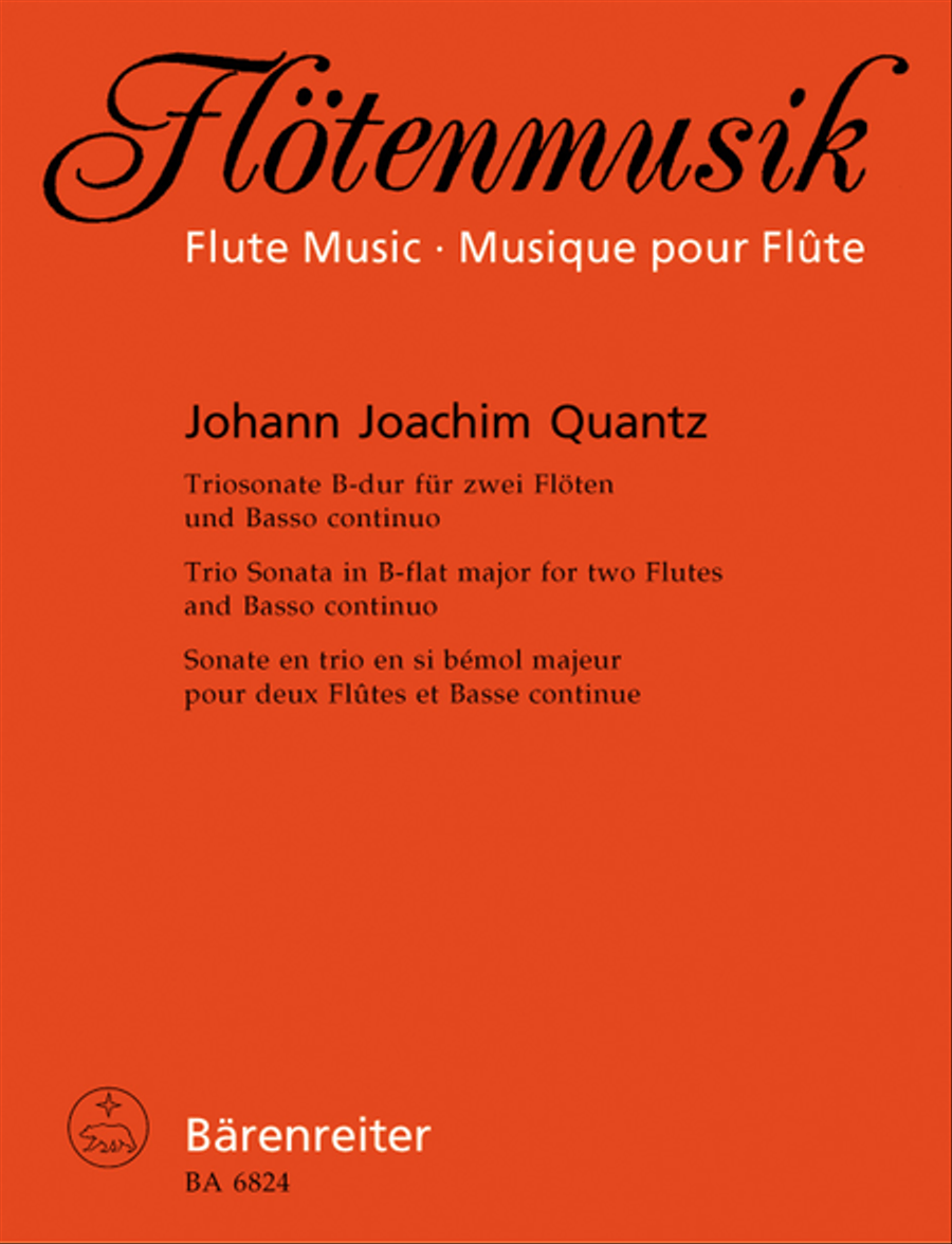Trio Sonata for two Flutes and Basso continuo B flat major Woodwind Trio scores gallery preview page 1