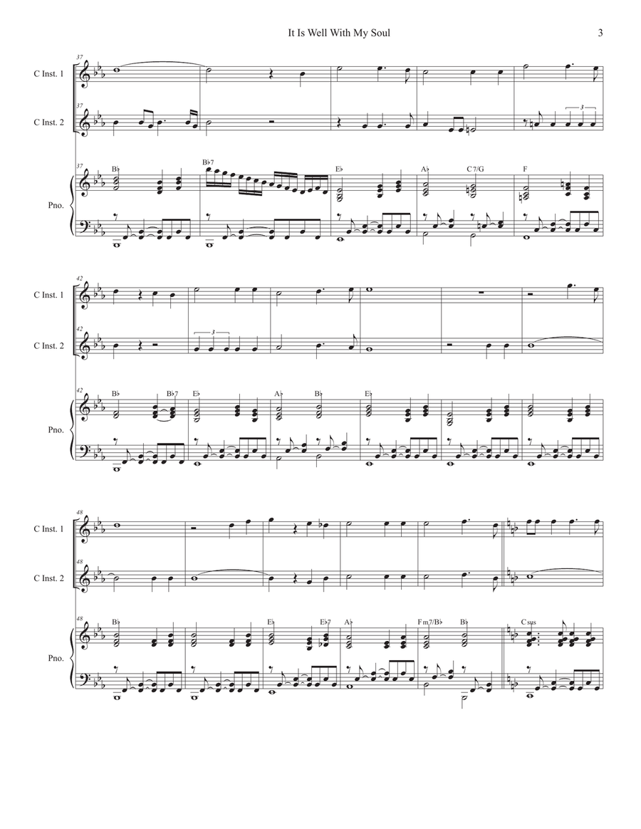It Is Well With My Soul (Duet for C-Instruments) Piano scores gallery preview page 3