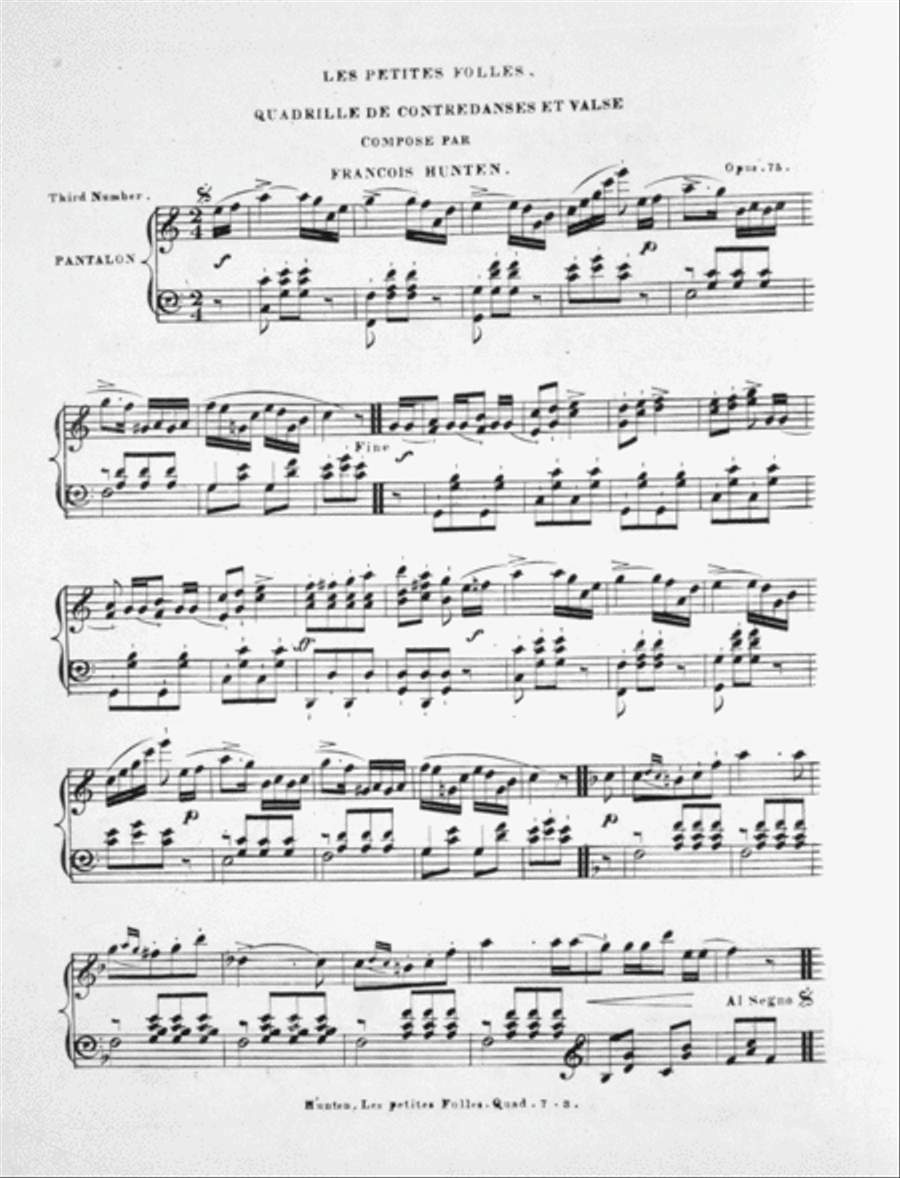 Les Petites Folles. Trois Quadrilles Pour le Piano Piano Solo scores gallery preview page 2