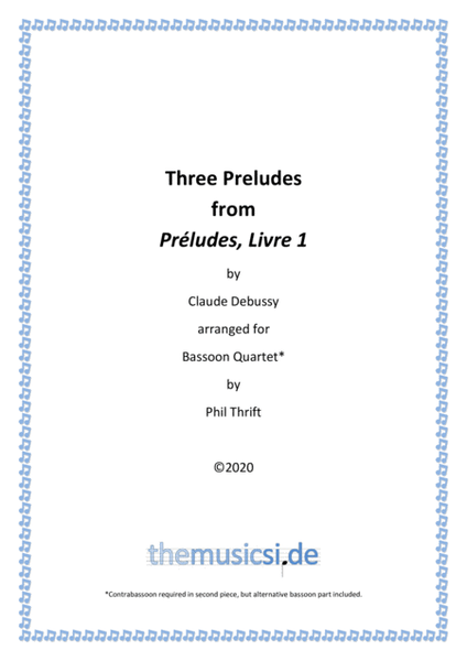 Three Debussy Preludes for Bassoon Quartet image number null