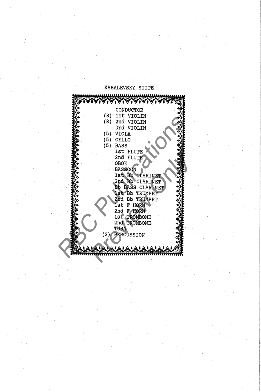 Kabalevsky Suite Full Orchestra scores gallery preview page 3