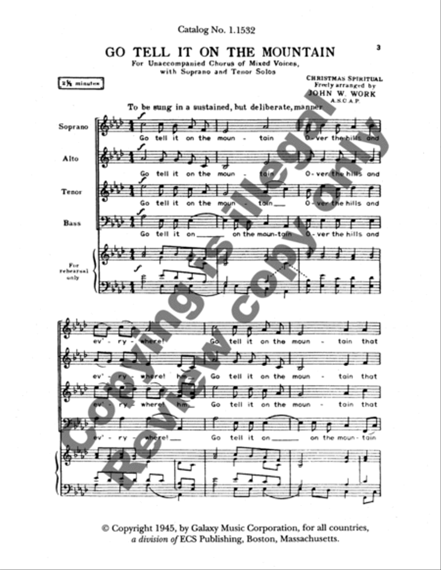 Go Tell It on the Mountain 4-Part scores gallery preview page 8