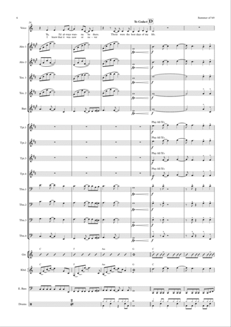 Summer Of '69 Jazz Ensemble scores gallery preview page 6