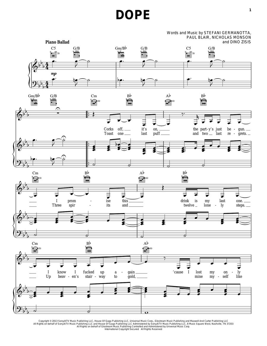 Dope Acoustic Guitar scores gallery preview page 1