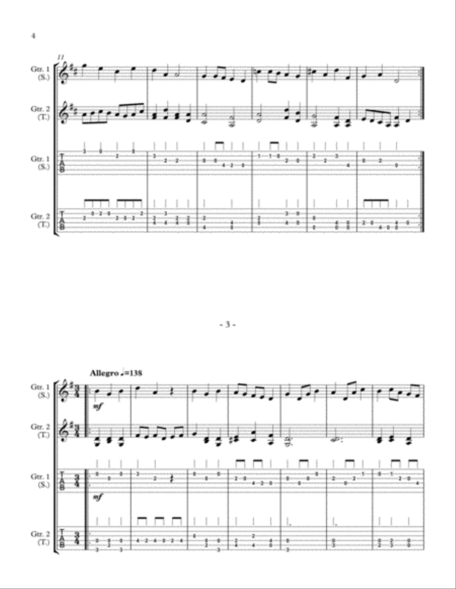 10 Little Duets for Teacher and Student (2 Guitars) Acoustic Guitar scores gallery preview page 4