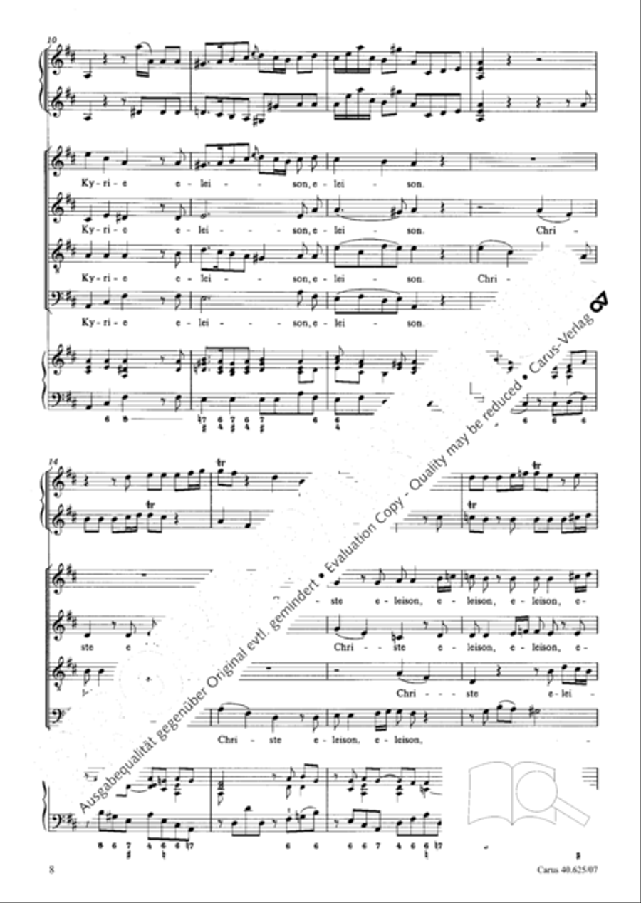 Missa brevis in D Major, K. 194 4-Part scores gallery preview page 9