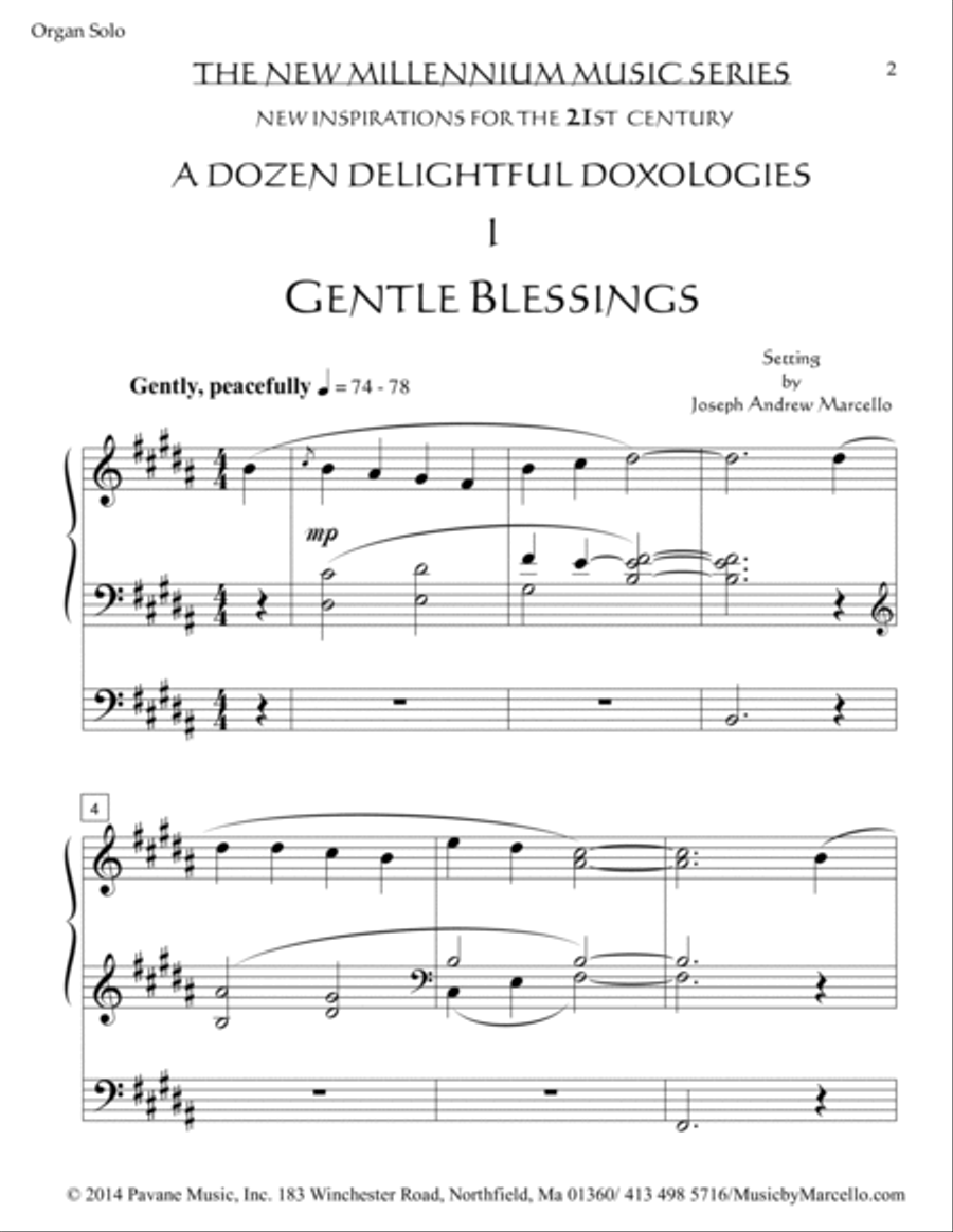 Delightful Doxology I - 'Gentle Blessings' - Organ - Key of B Organ Solo scores gallery preview page 2