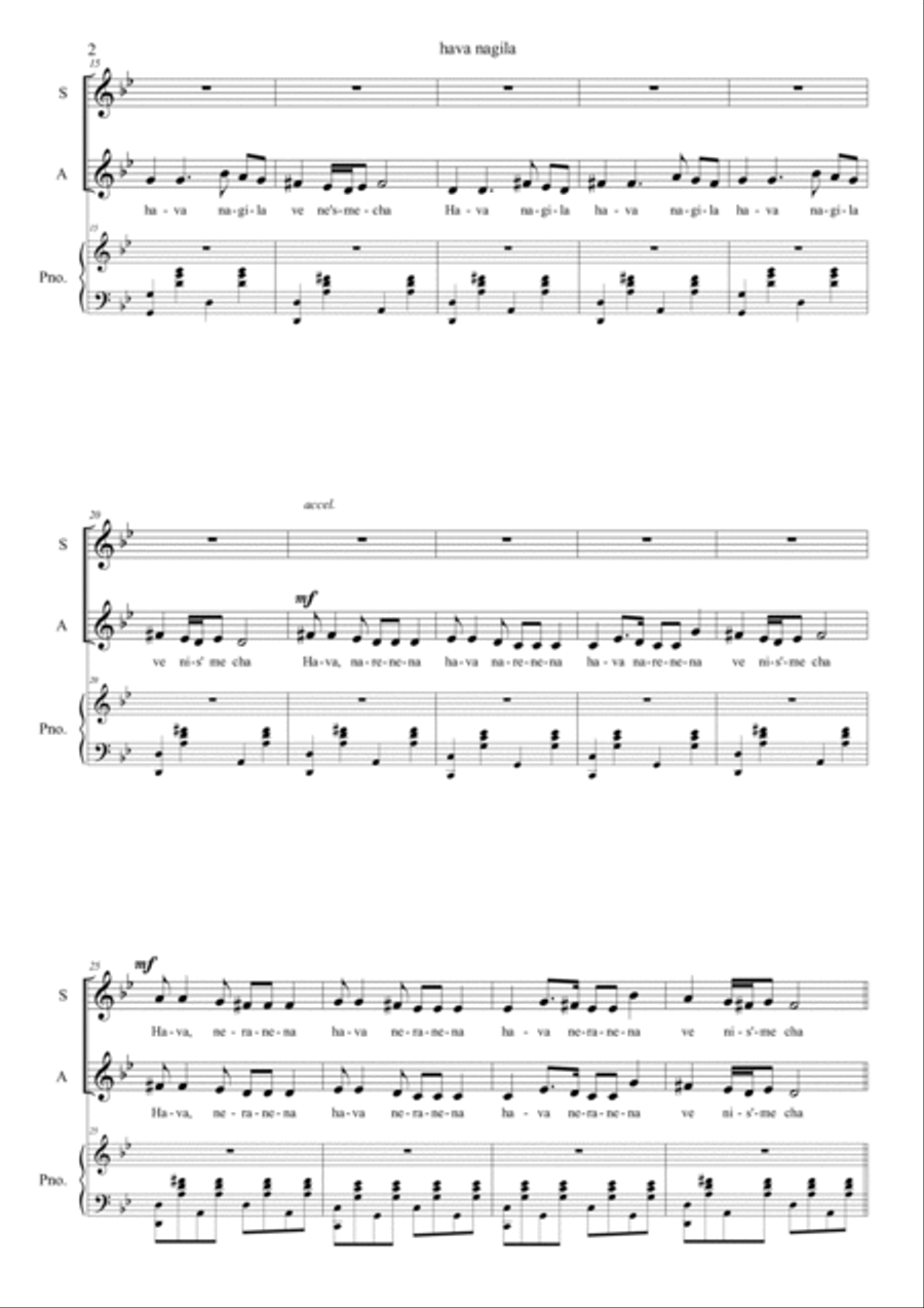 Hava Nagila Hava Nagila SA scores gallery preview page 2