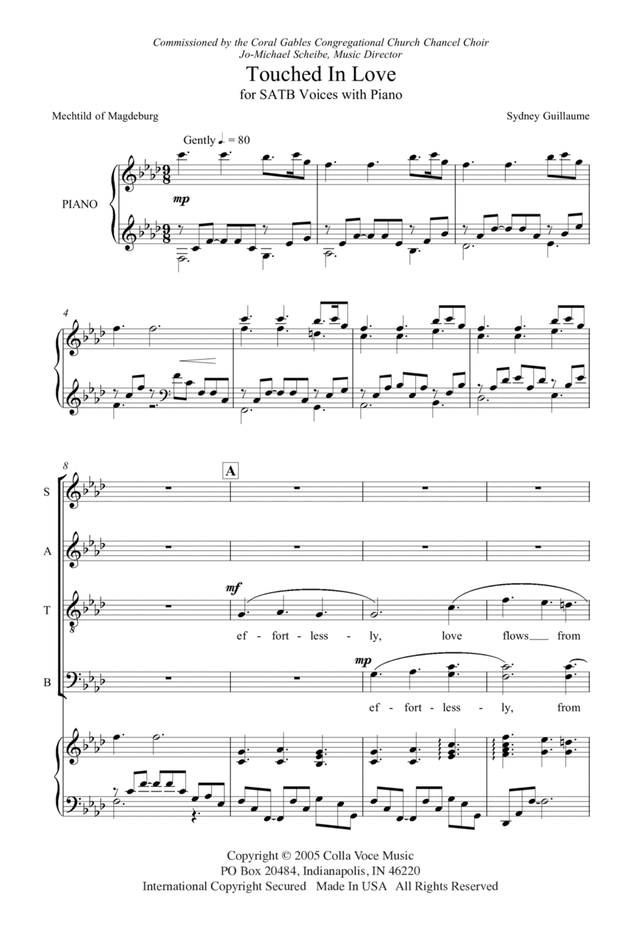 Touched In Love 4-Part scores gallery preview page 1