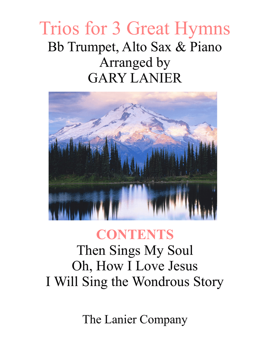 Trios for 3 GREAT HYMNS (Bb Trumpet & Alto Sax with Piano and Parts) Alto Saxophone scores gallery preview page 1