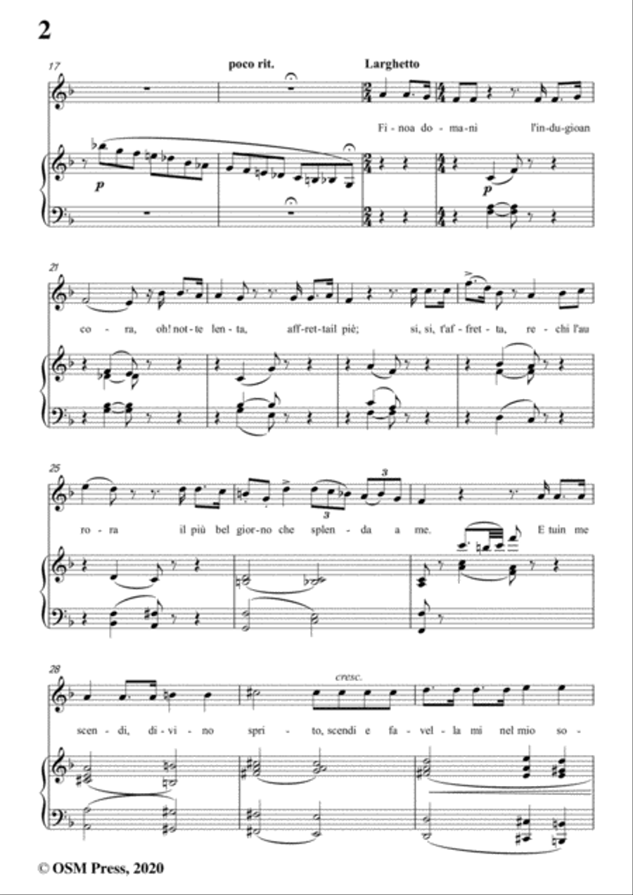 Donizetti-L'ultima notte di un novizio,in F Major,for Voice and Piano Voice Solo scores gallery preview page 4