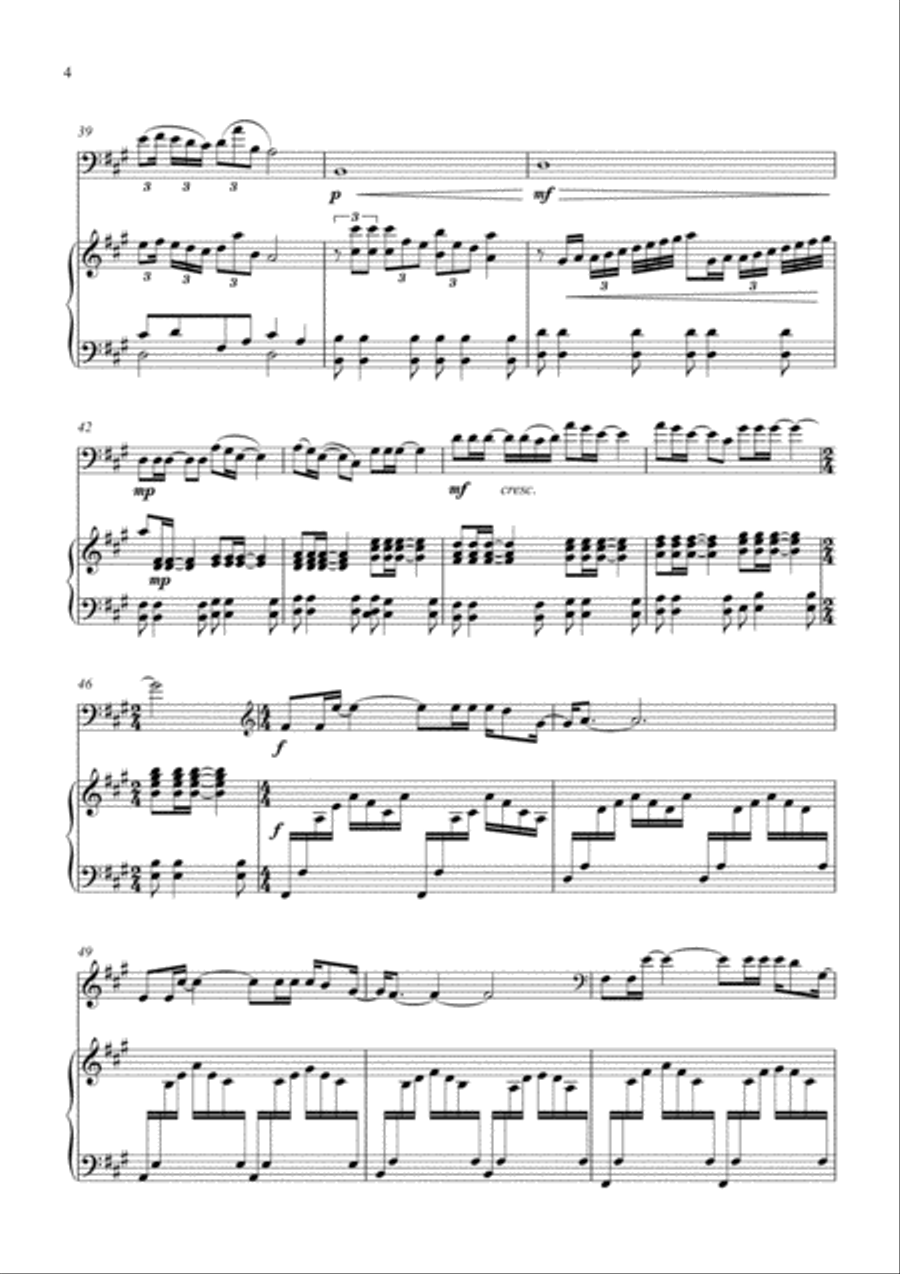 Verlaine - for cello and piano Piano scores gallery preview page 4