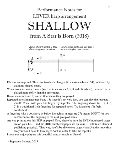 Shallow from A Star is Born (LEVER harp arrangement)