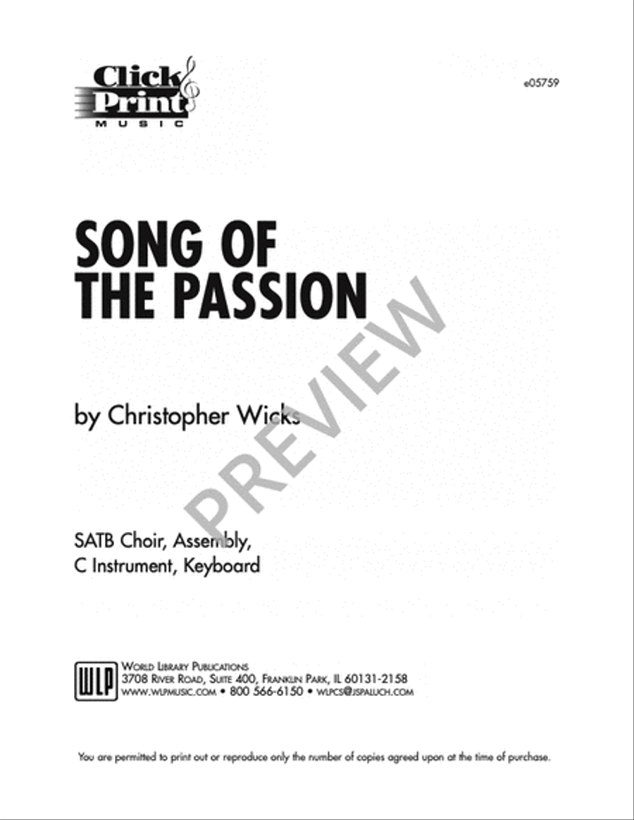 Song of the Passion 4-Part scores gallery preview page 14