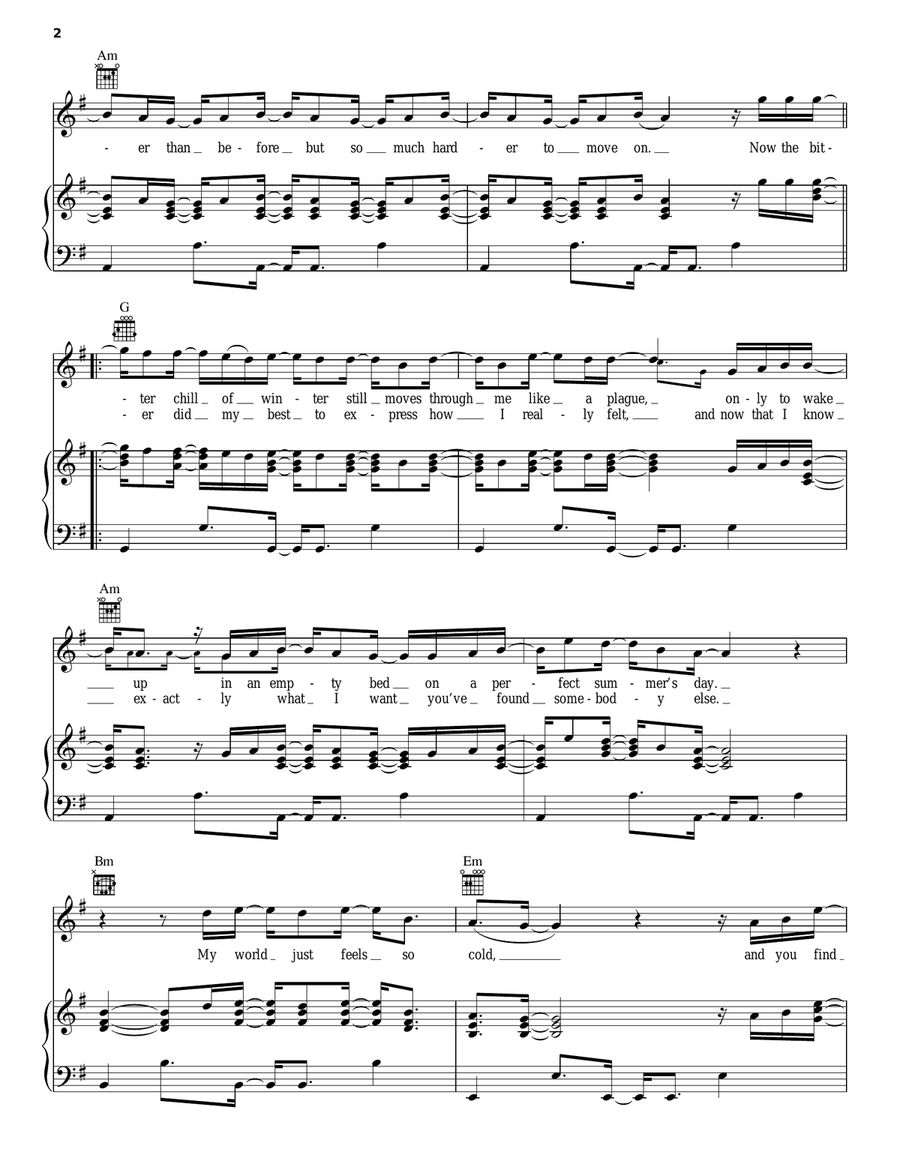 I Can't Lie Piano, Vocal, Guitar scores gallery preview page 2