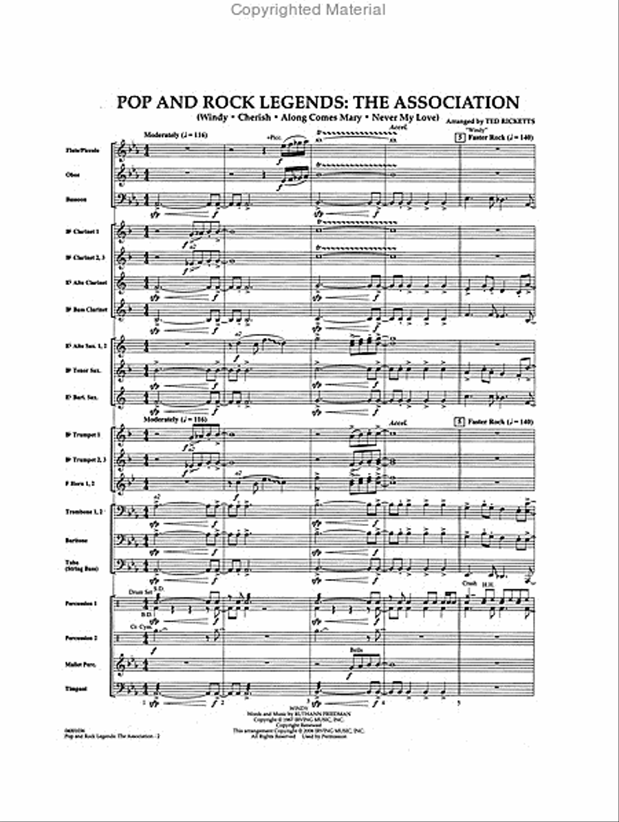 Pop and Rock Legends: The Association Concert Band scores gallery preview page 2