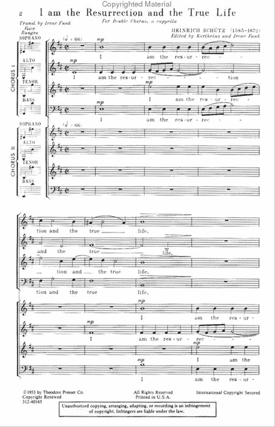 I Am the Resurrection and the True Life SSAATTBB scores gallery preview page 2