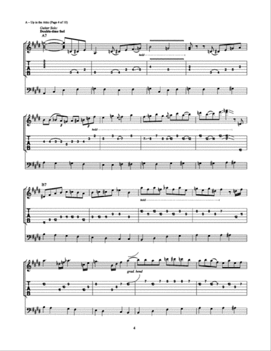 Up in the Attic Electric Guitar scores gallery preview page 4