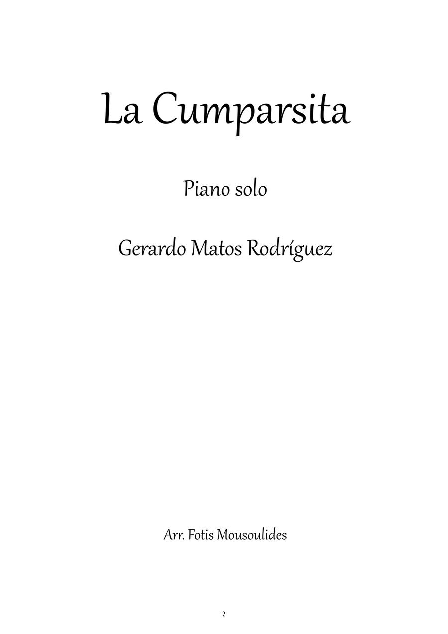 La cumparsita for solo piano Piano Solo scores gallery preview page 2