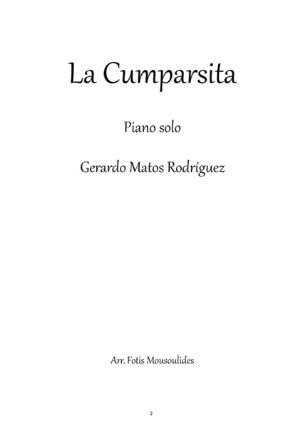 La cumparsita for solo piano image number null
