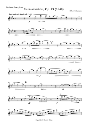 Book cover for Robert Schumann - Fantasiestücke, Op. 73 arranged for Baritone Saxophone