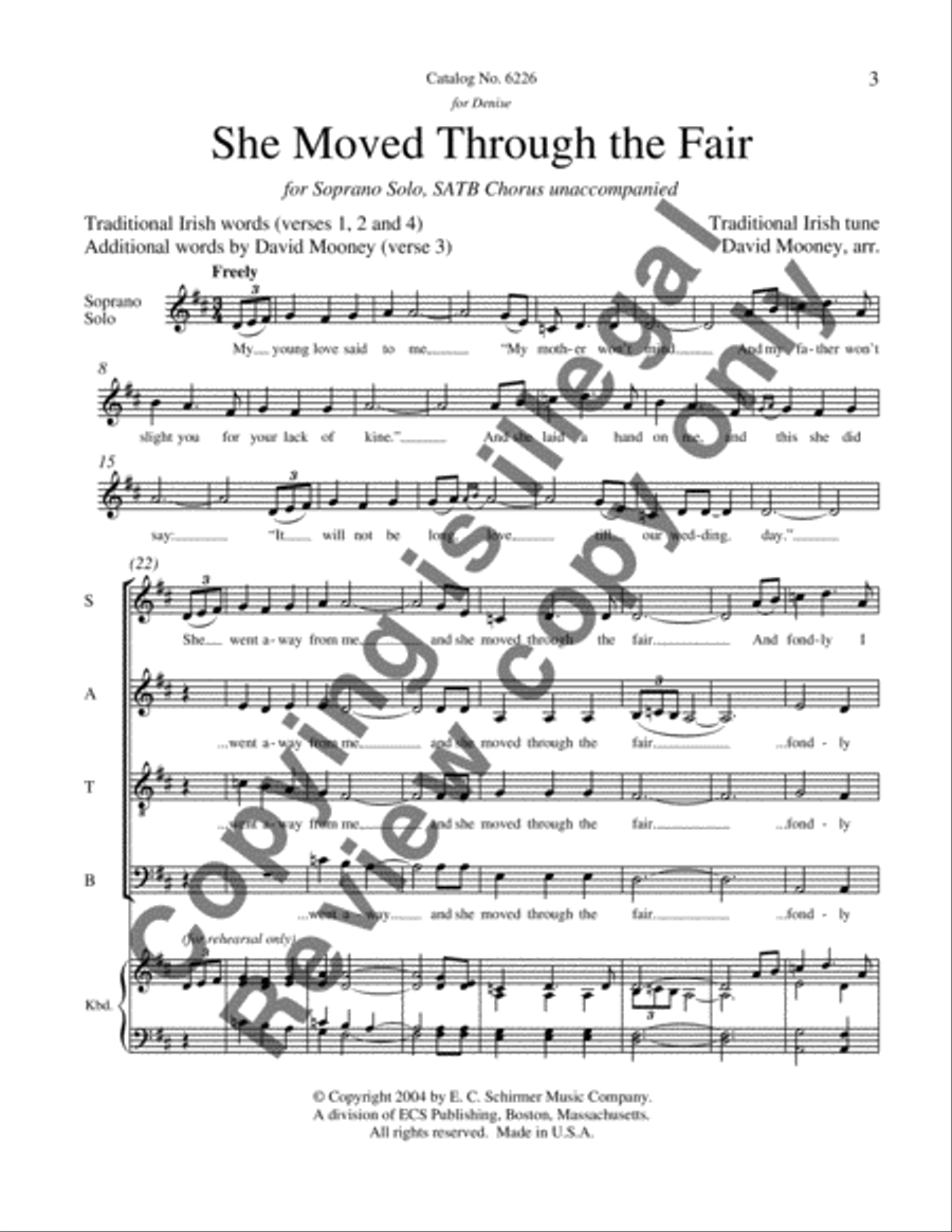 She Moved Through the Fair 4-Part scores gallery preview page 6