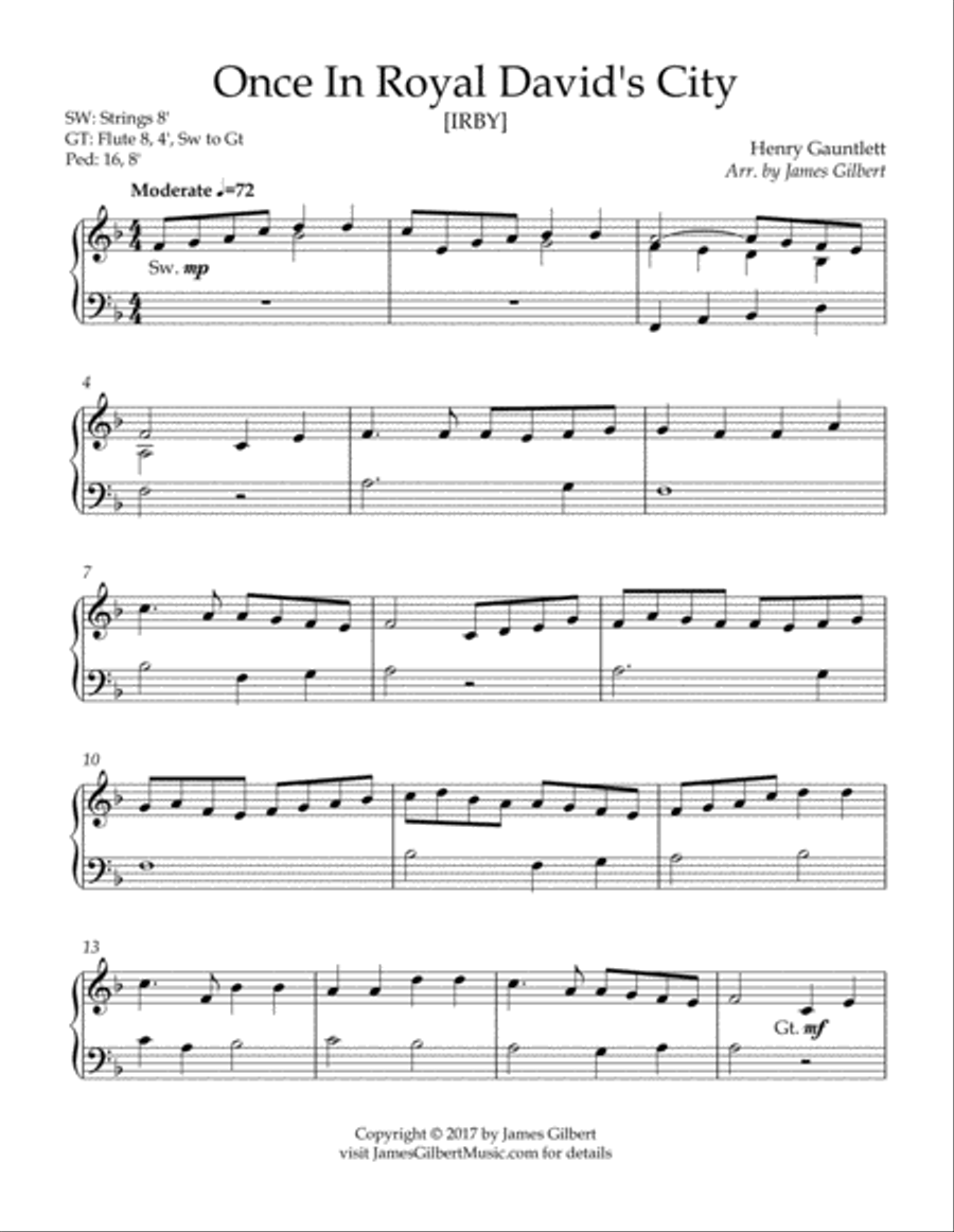 Once In Royal David's City [IRBY] Organ Solo scores gallery preview page 2