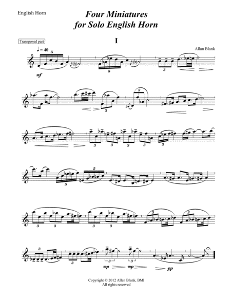 [Blank] Four Miniatures for English Horn