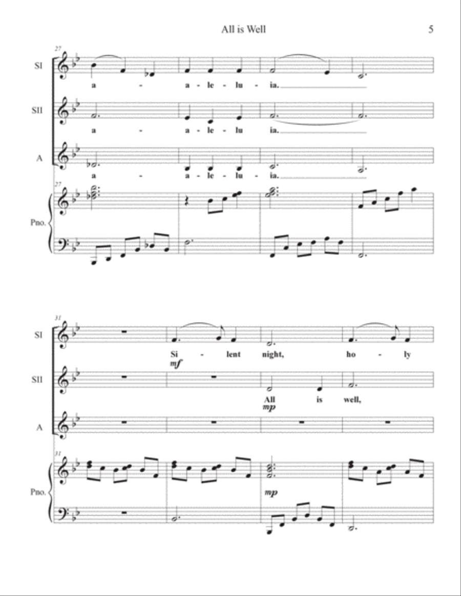 All Is Well SSA scores gallery preview page 5
