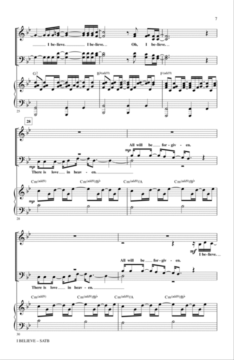 I Believe (from Spring Awakening) 4-Part scores gallery preview page 5
