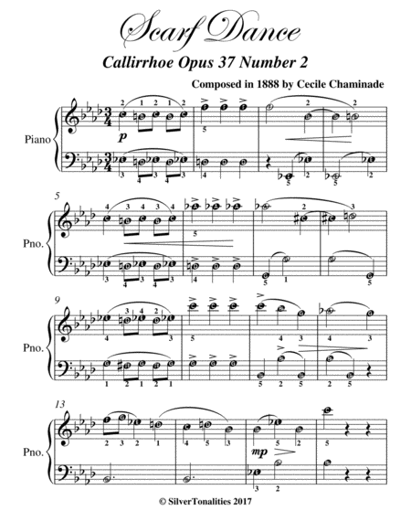Scarf Dance Callirrhoe Opus 37 Number 2 Elementary Piano Sheet Music