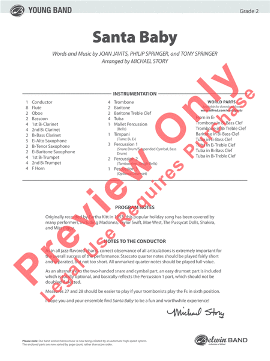 Santa Baby Santa Baby Concert Band scores gallery preview page 2
