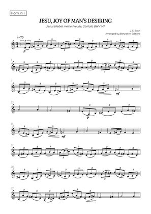 JS Bach • Jesu, Joy of Man's Desiring | Cantata BWV 147 | french horn sheet music