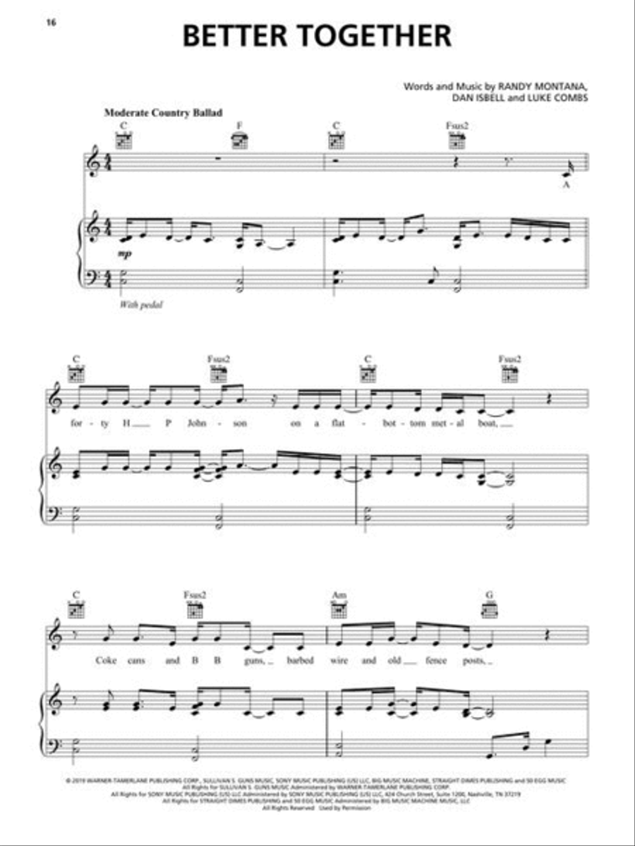 Popular Country Sheet Music