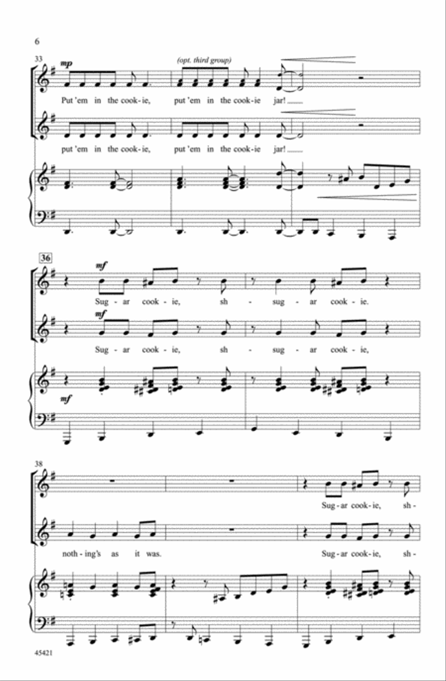 Sugar Cookie! Sugar Cookie! Choir scores gallery preview page 5